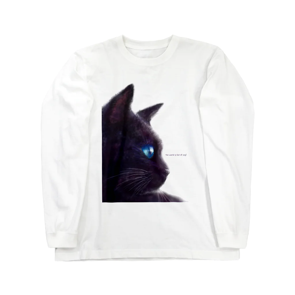 お天気ふたご＊にじいろKaoのsorairoねこ（joyfull) ロングスリーブTシャツ