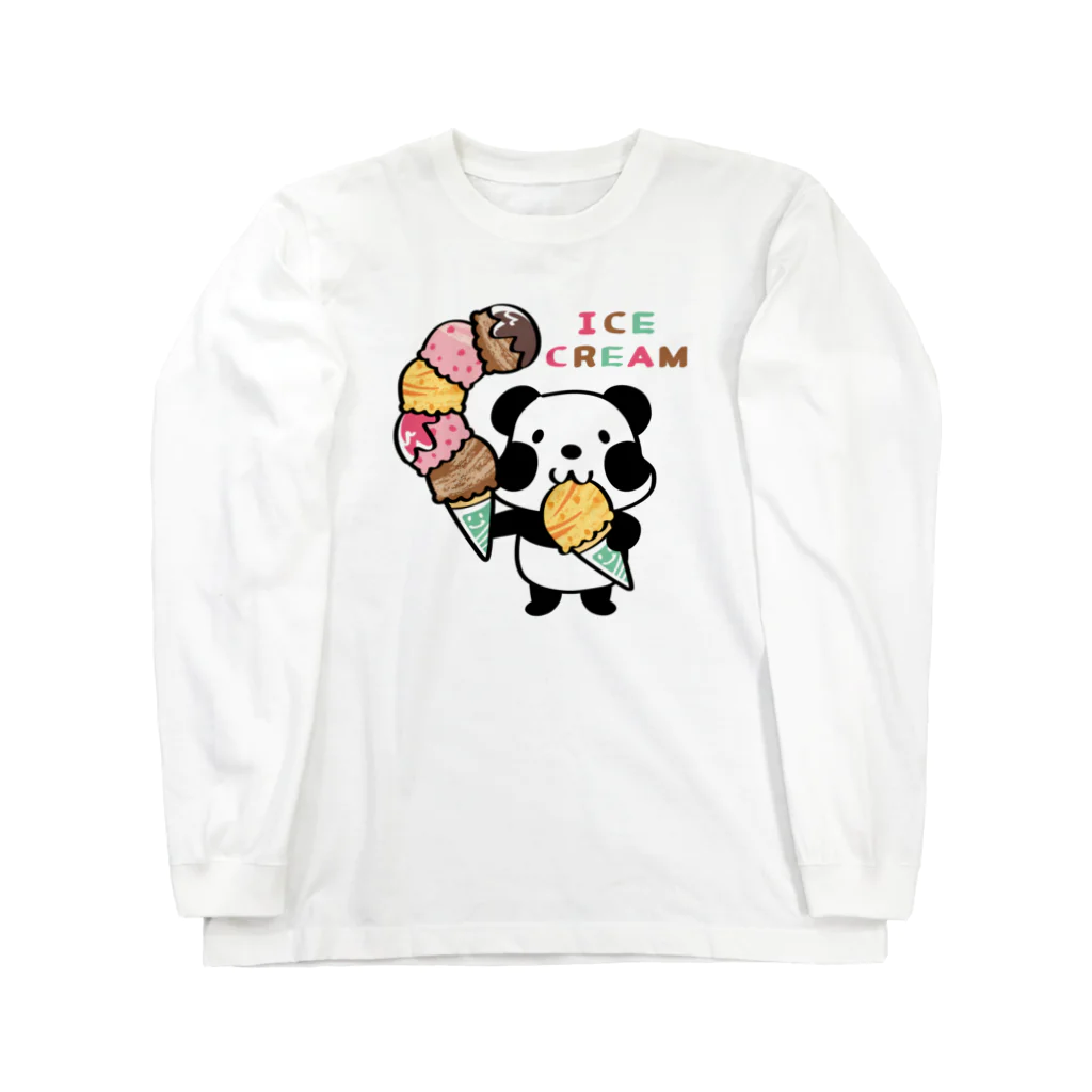 イラスト MONYAAT のCT54ズレぱんだちゃん　アイスを食べよう_bs Long Sleeve T-Shirt