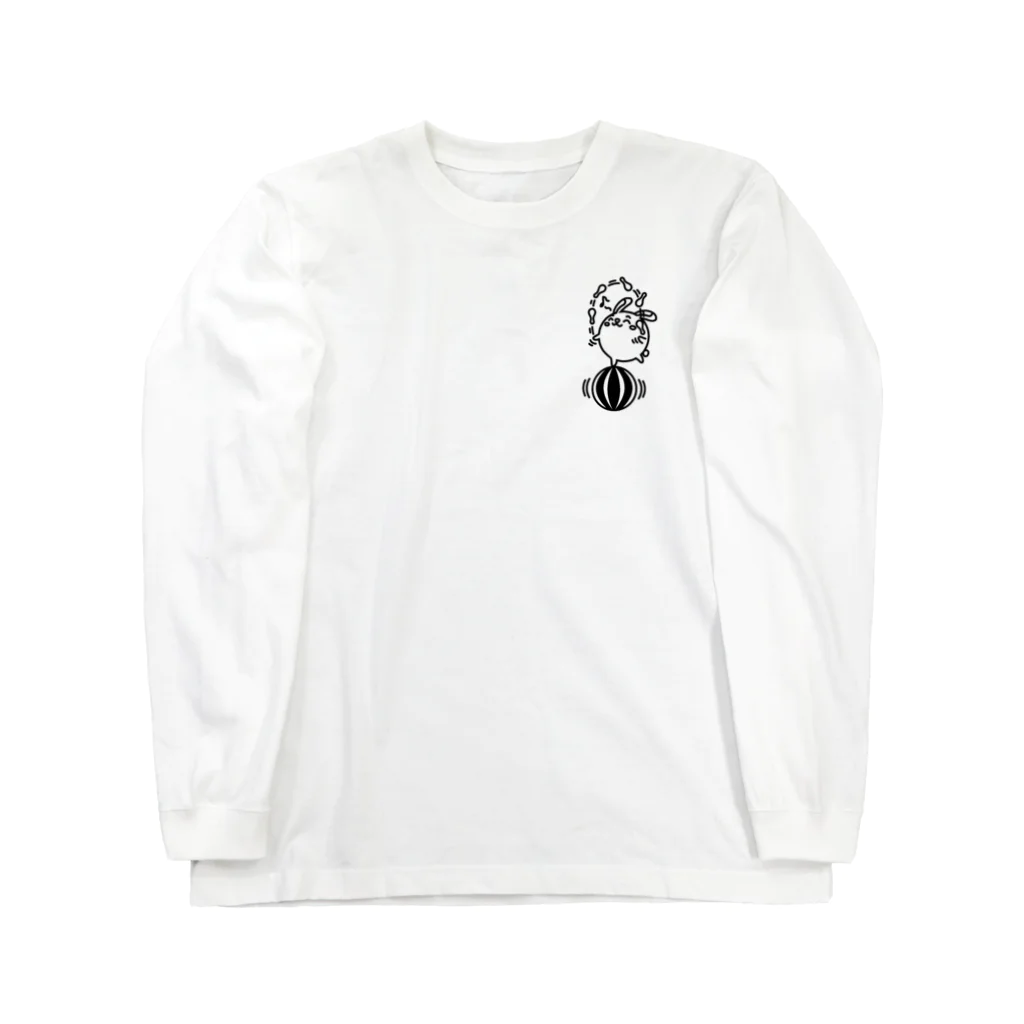 まるコロッ。のウサコロまる・ジャグリング２（小）（線画：黒バージョン） Long Sleeve T-Shirt