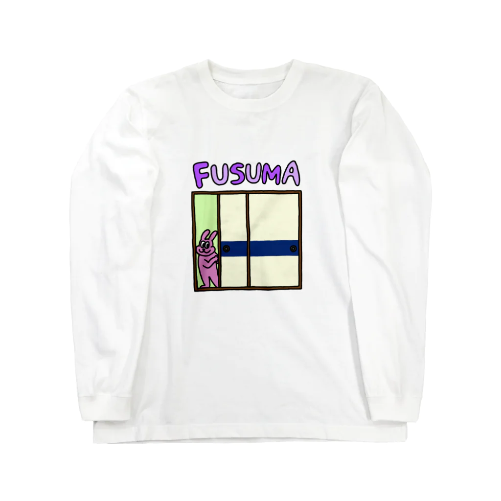 fusumerのふすま(紺帯)両面プリント ロングスリーブTシャツ