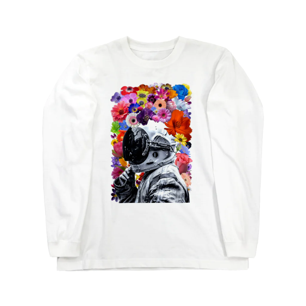 sapphirusのASTRONAUT and FLOWERS ロングスリーブTシャツ