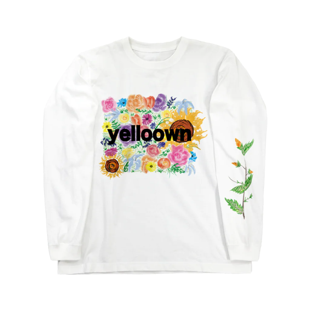 yelloownの花　フラワー ロングスリーブTシャツ