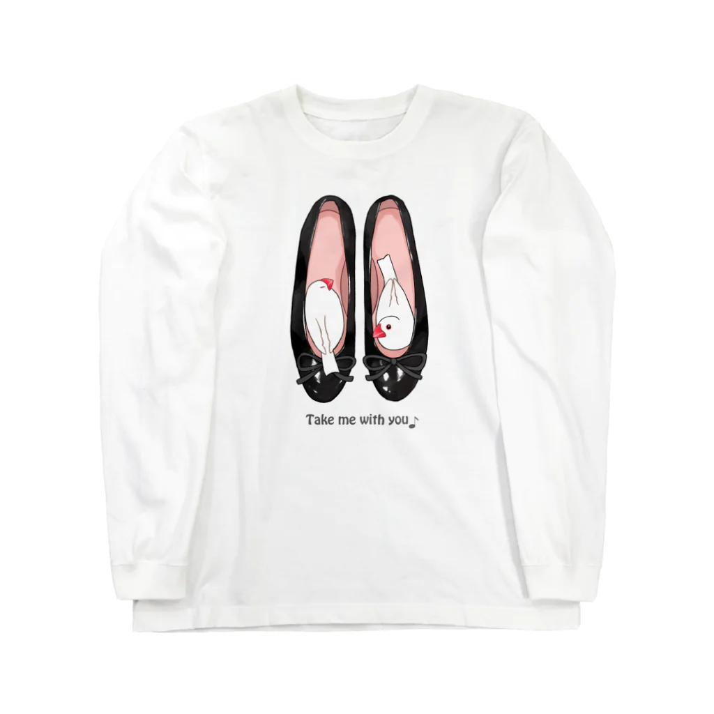 HAKINASHiのどこへ行くにも一緒な文鳥ちゃん Long Sleeve T-Shirt