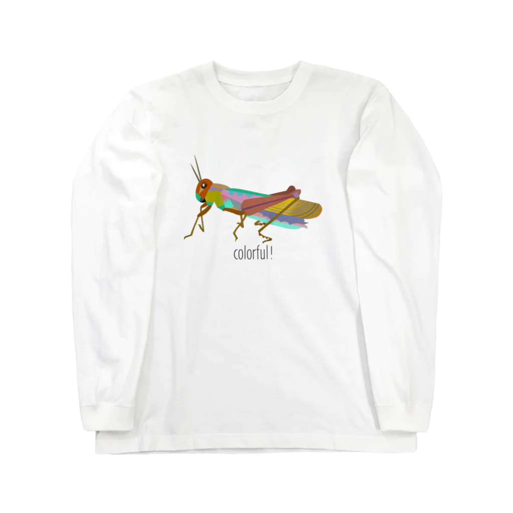 潮騒のカラフルバッタ Long Sleeve T-Shirt