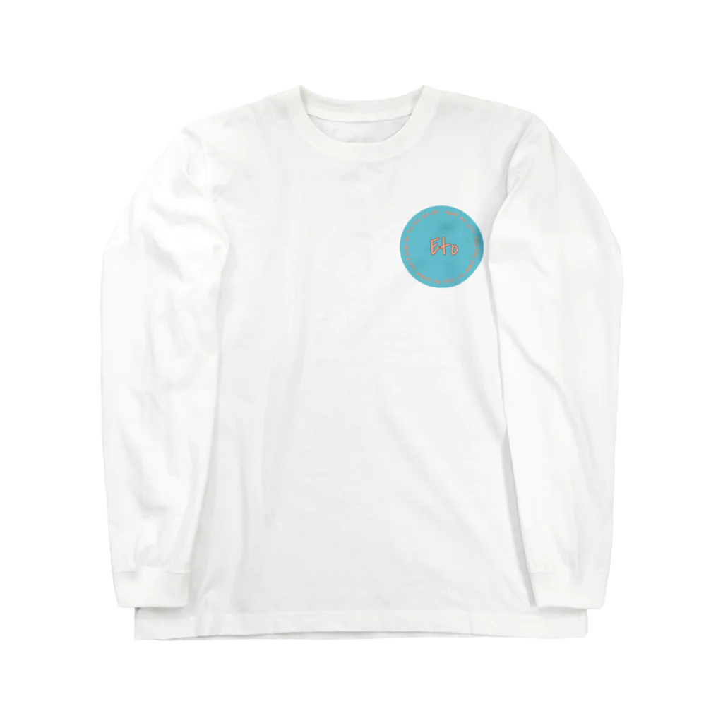 sopofactoryのEto Nakigoe   （ blue and salmonpink） Long Sleeve T-Shirt