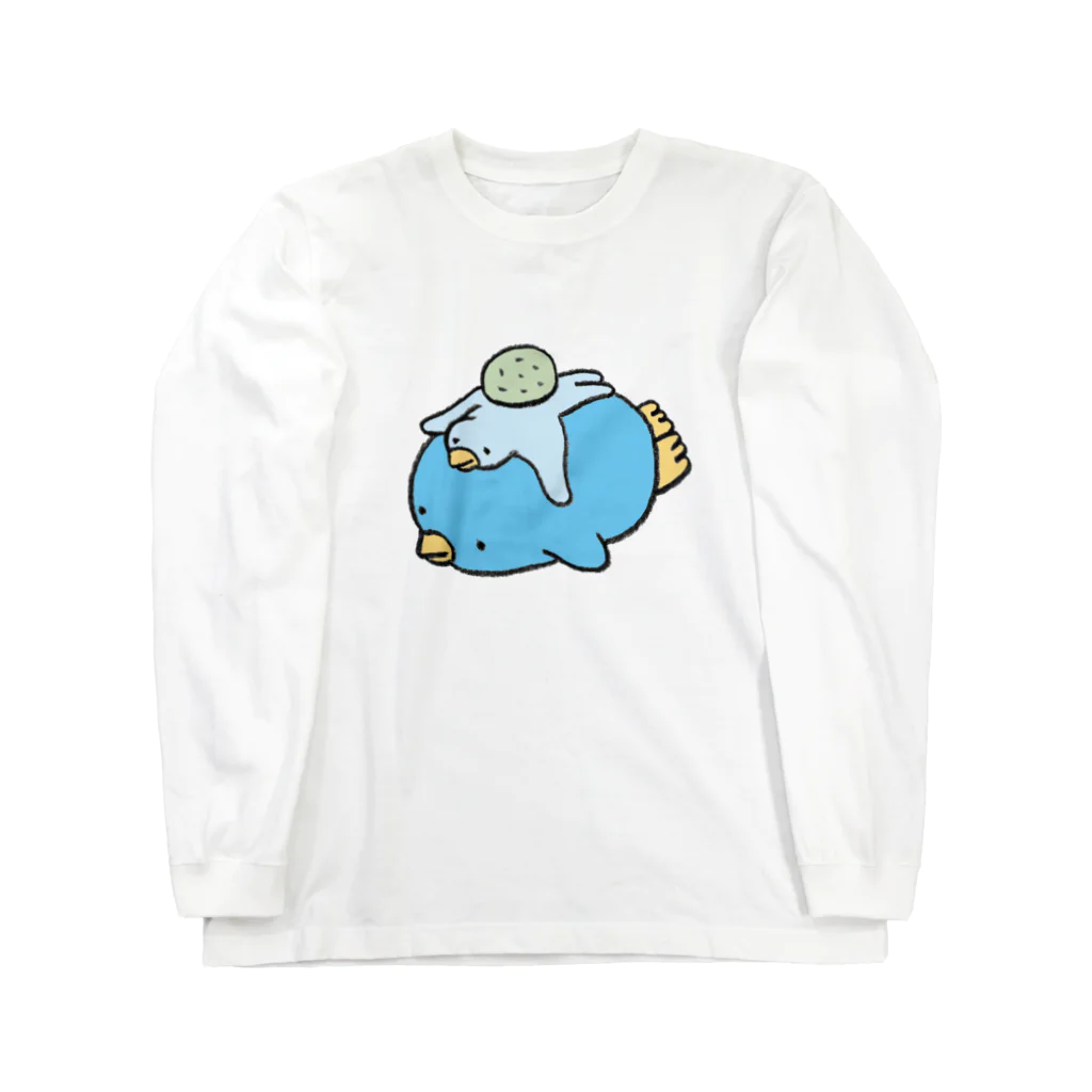 makomoのおもしろショップの一石二鳥 ロングスリーブTシャツ