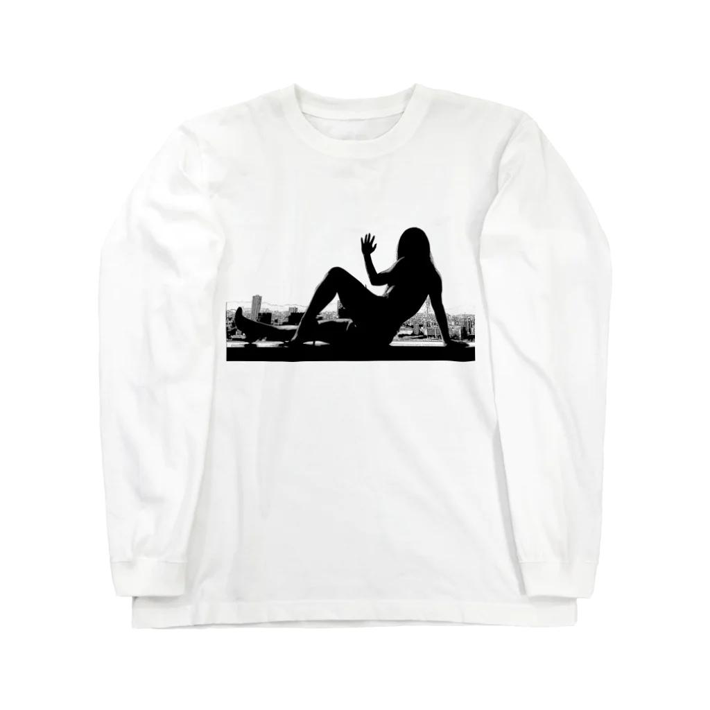 うの UNOの窓際のうの（白黒） Long Sleeve T-Shirt