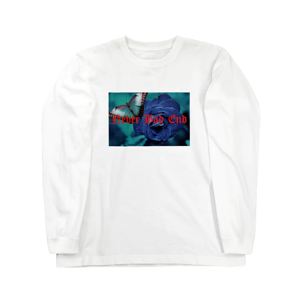 Never Bad Endのa blue butterfly Long Sleeve T-Shirt