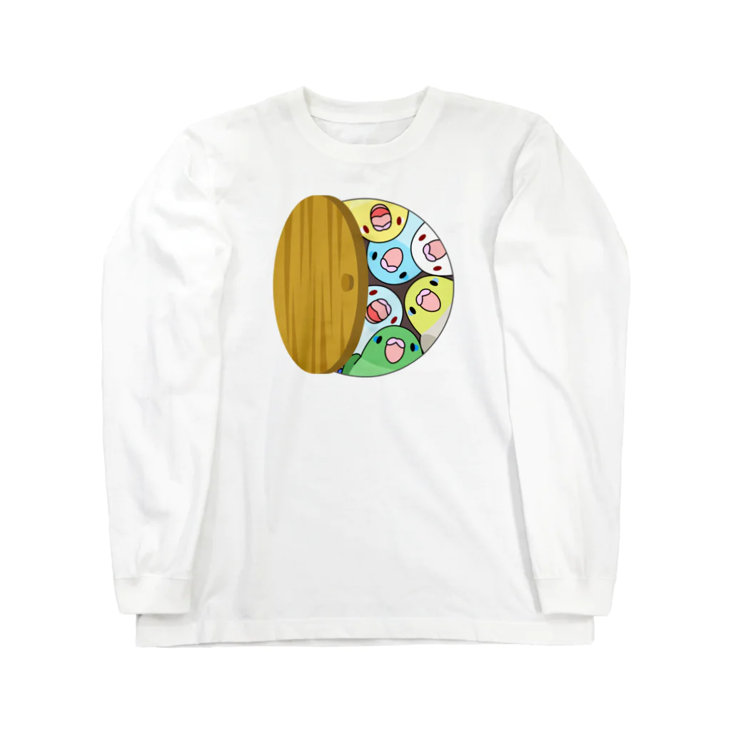 まめるりはことりの三密です！むちむちマメルリハさん【まめるりはことり】 Long Sleeve T-Shirt