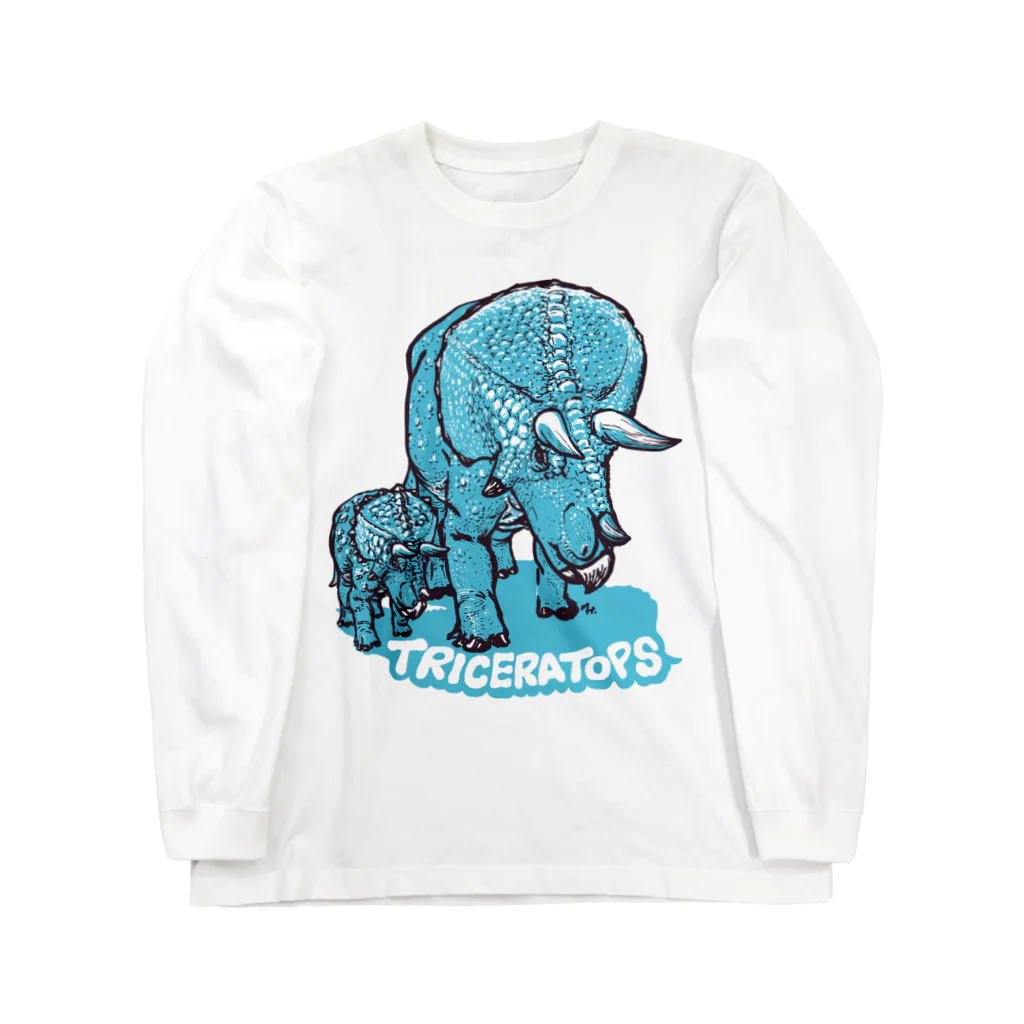 segasworksのTRICERATOPS（成体と幼体） ロングスリーブTシャツ