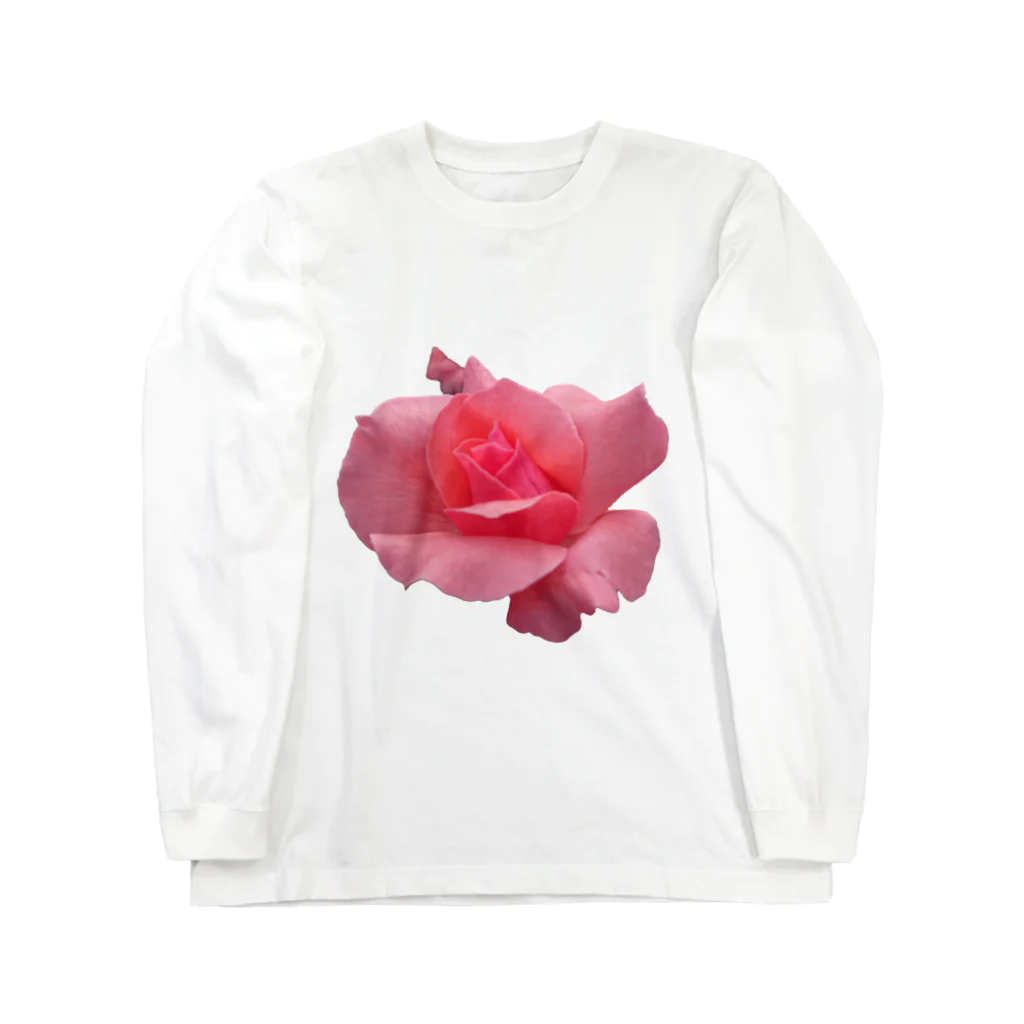 でおきしりぼ子の実験室のThe Rose (Half-blooming) ロングスリーブTシャツ