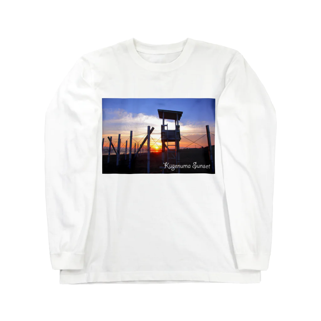 photo-kiokuの湘南夕景 ロングスリーブTシャツ