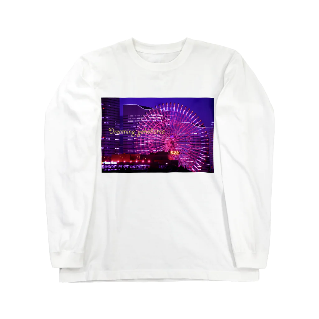 photo-kiokuの横浜夜景４ ロングスリーブTシャツ