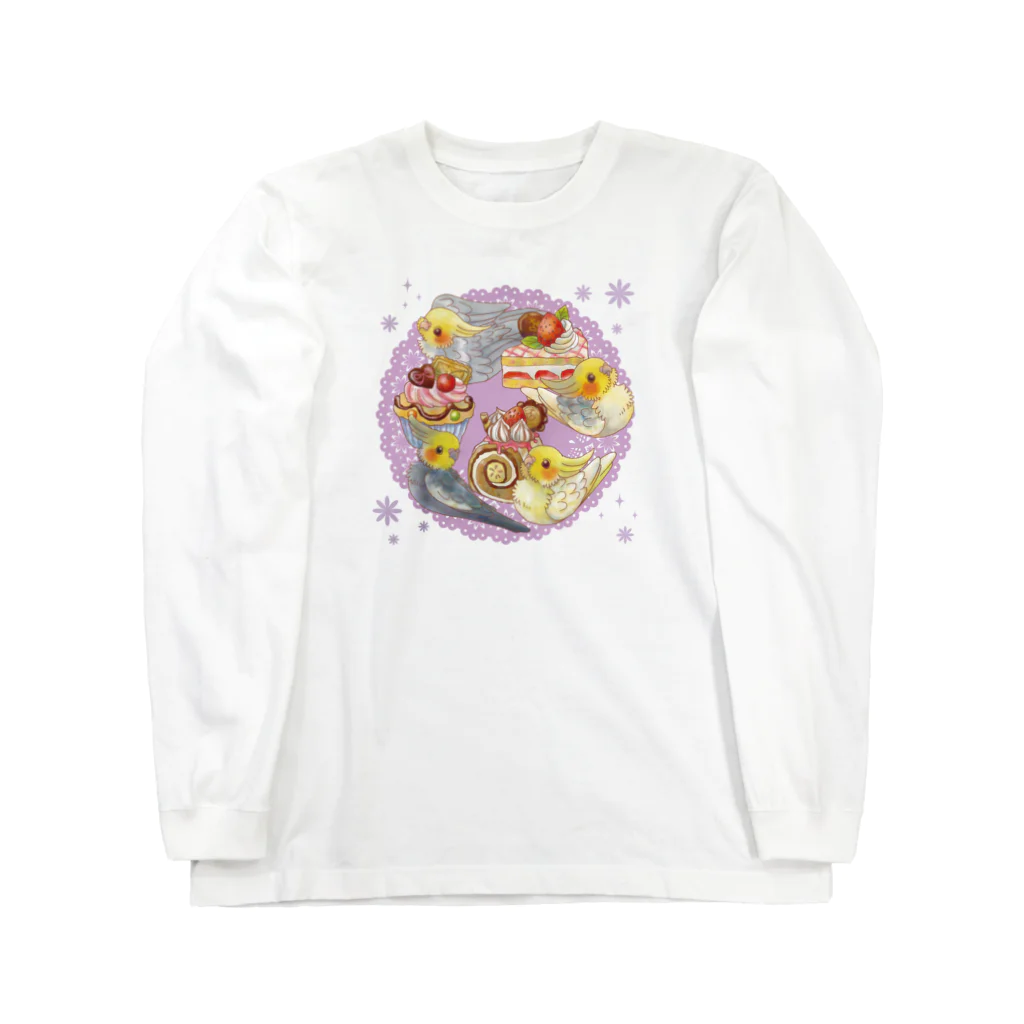 あにまるめいとのケーキとオカメインコ Long Sleeve T-Shirt