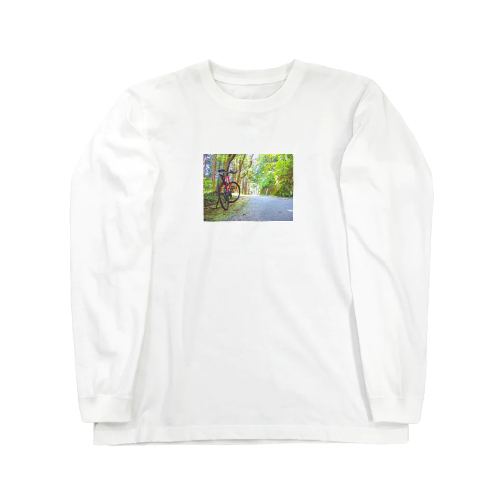 otakeの写真店の森のサイクリング Long Sleeve T-Shirt