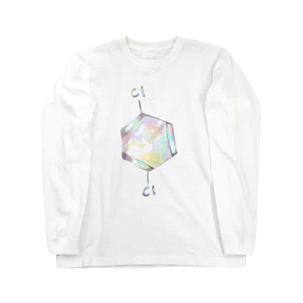 ピヨ_chemistryのパラジクロロベンゼンの化学構造式 Long Sleeve T-Shirt