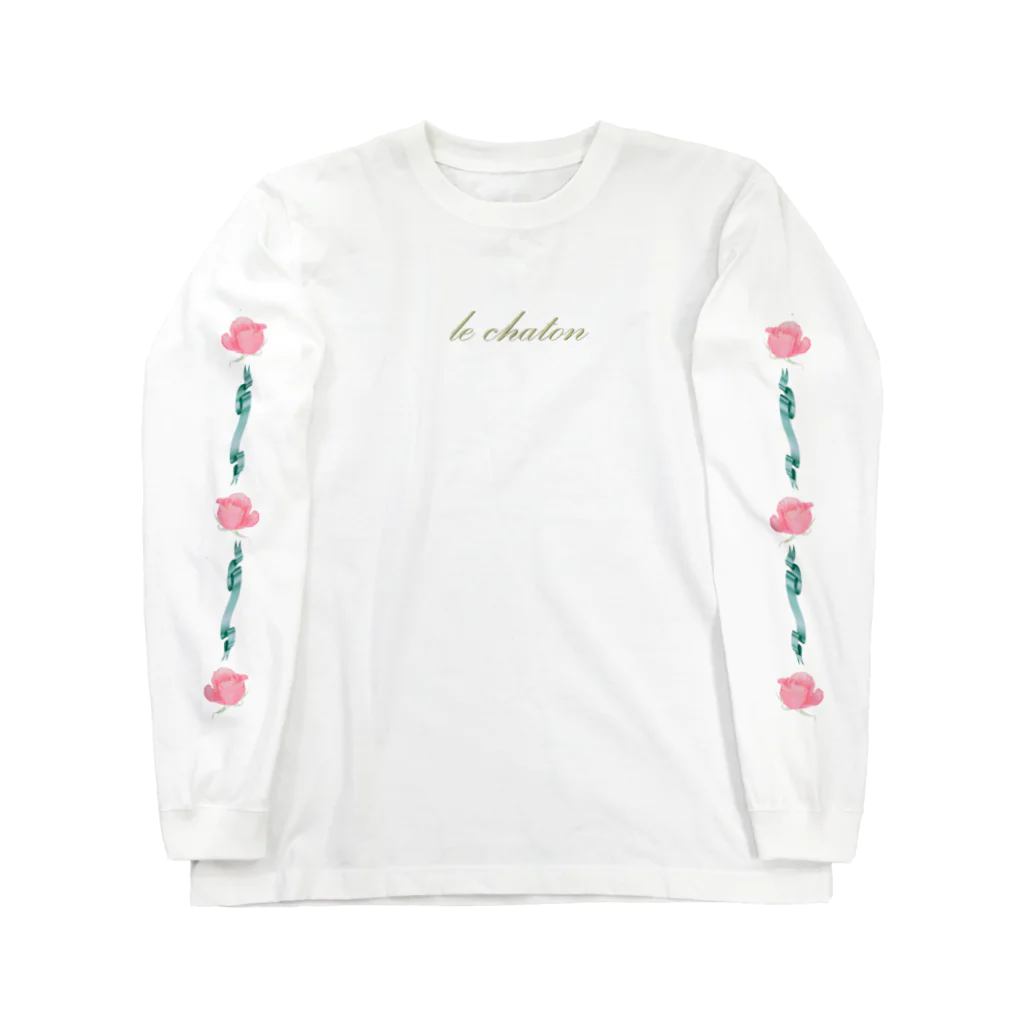 🥀𝔐𝔦𝔠𝔥𝔦𝔯𝔲🦋みちる🥀の乙女の薔薇リボンTシャツ Long Sleeve T-Shirt