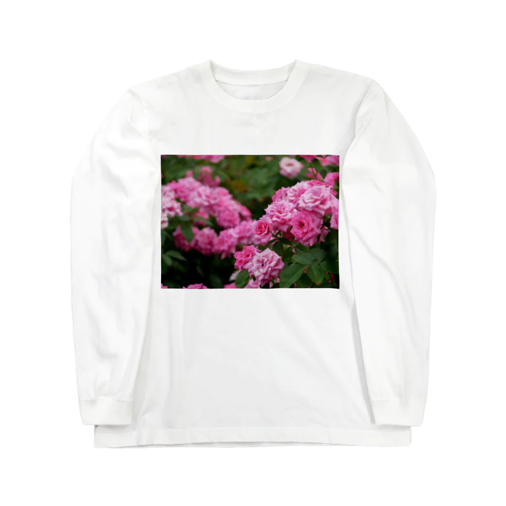 花染めの箱庭の薔薇 ロングスリーブTシャツ