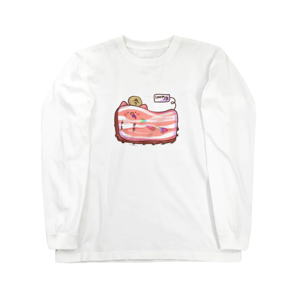 つちのこきづちのつちのこやさんのべべべベーコンポテトくん ロングスリーブTシャツ