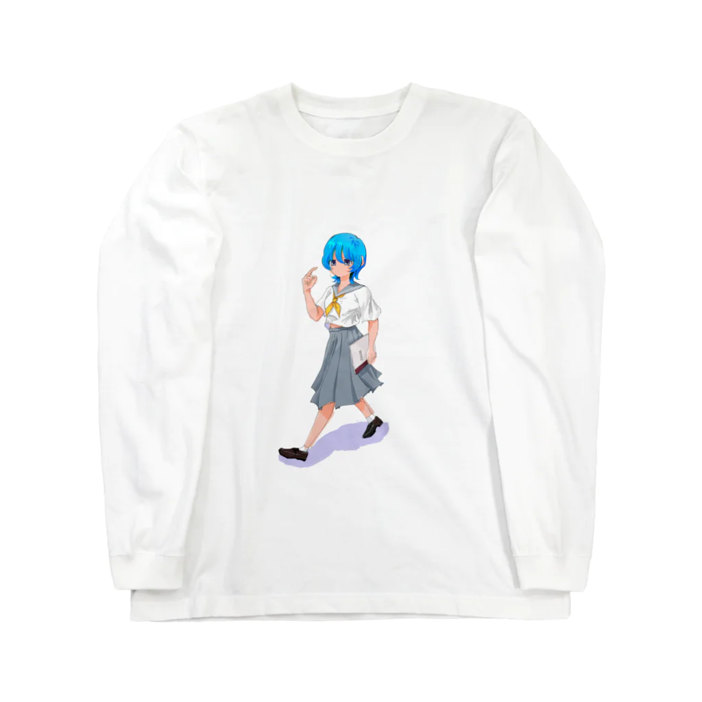 wmatpmentの日直セーラー女の子 ロングスリーブTシャツ