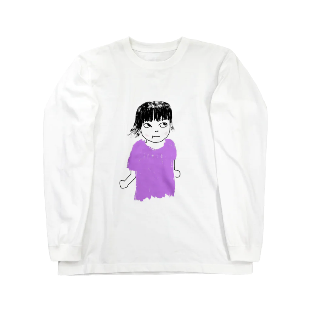 犬吠え商店のにらみガール Long Sleeve T-Shirt