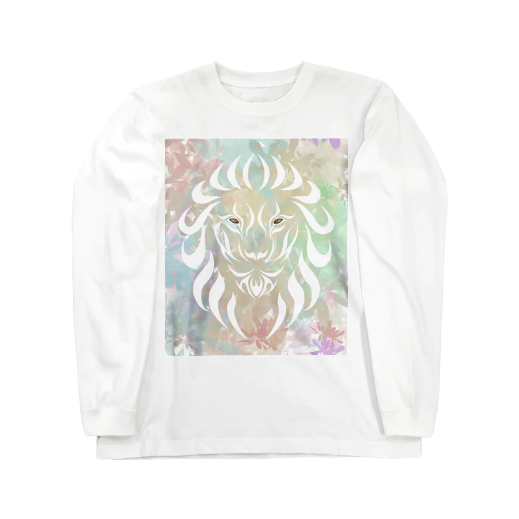machiakeyのライオン - Color Lion - ロングスリーブTシャツ