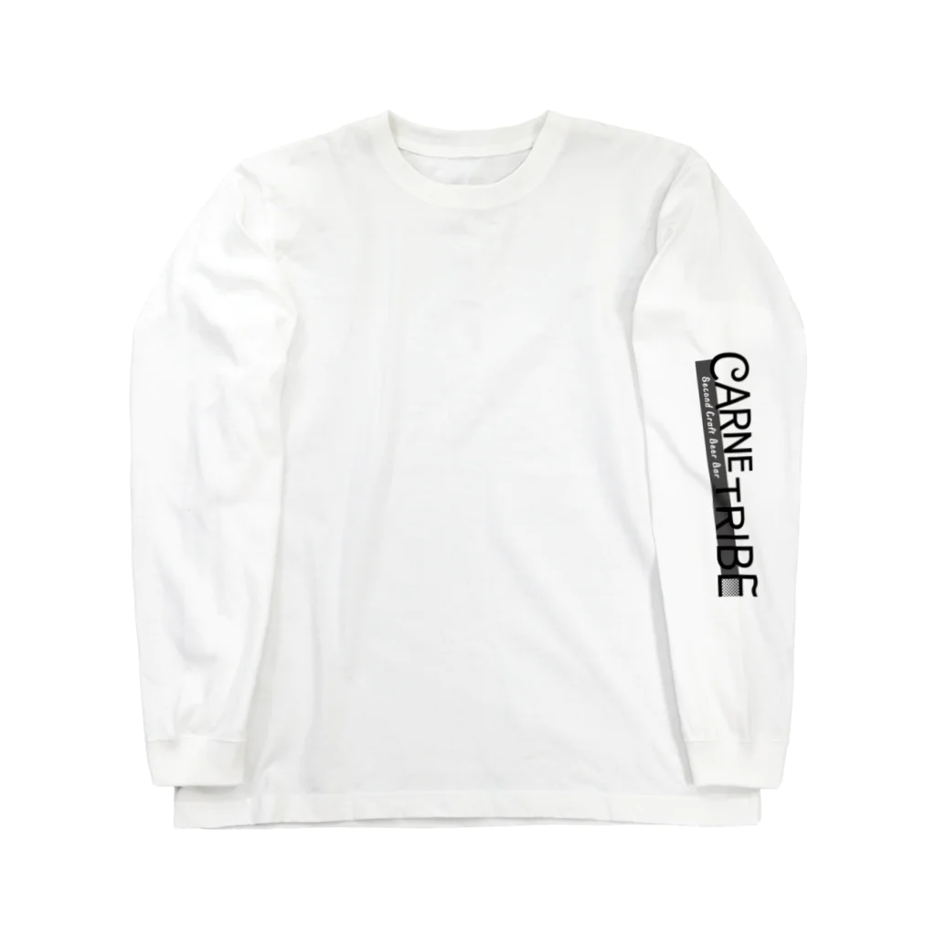 CarneTribe second カルネトライブセカンドクラフトビアバーのCarneTribe モノクロロゴ袖 ロングTシャツ Long Sleeve T-Shirt