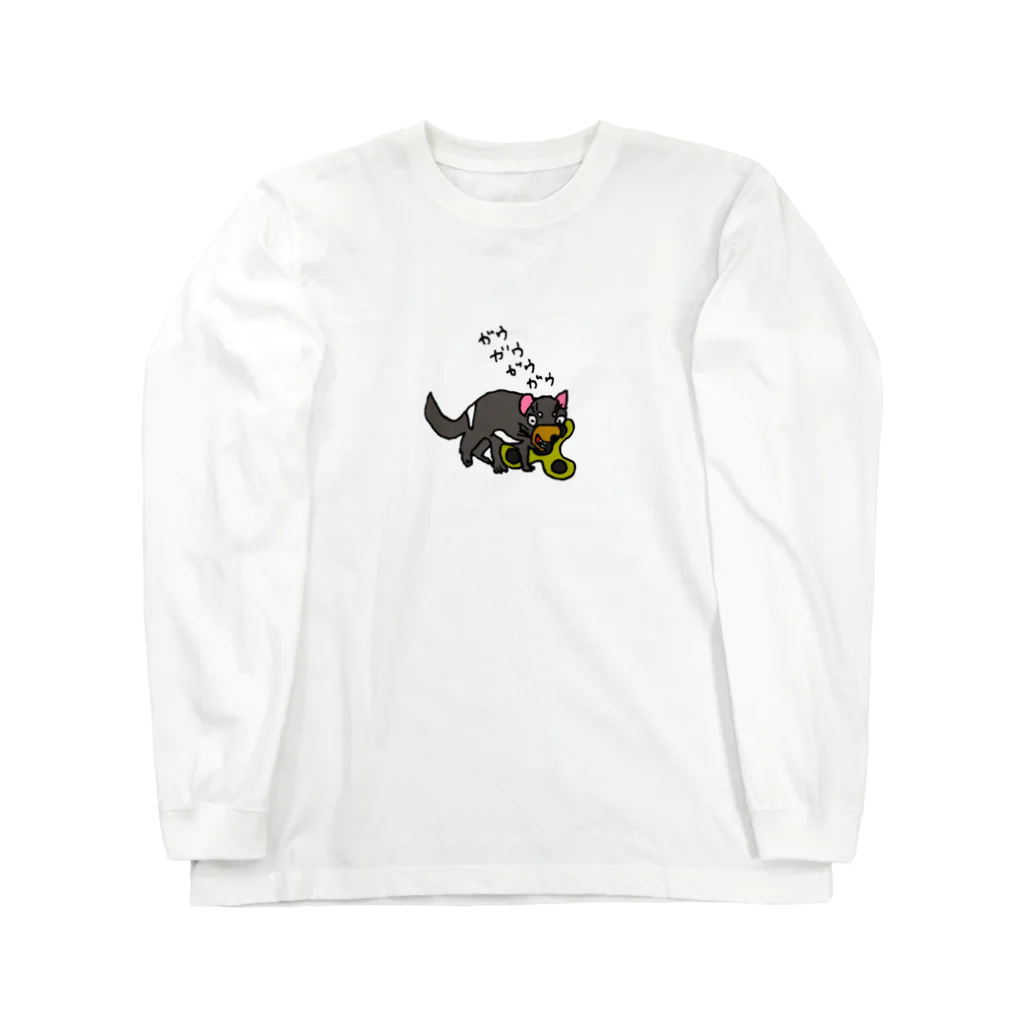 完熟トマト新聞のタスマニアデビルは死んだものを食べる Long Sleeve T-Shirt