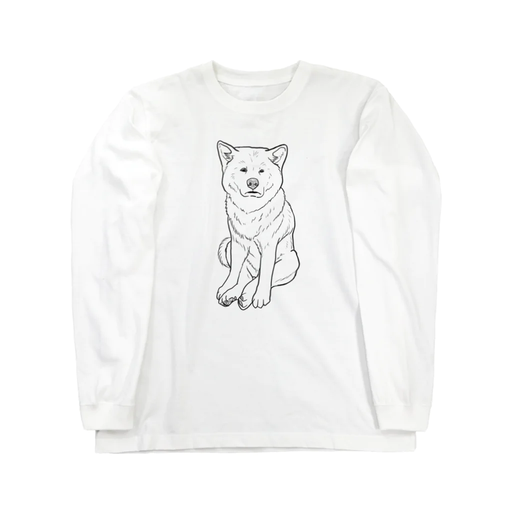 春風工房のZAZEN白秋田犬 ロングスリーブTシャツ