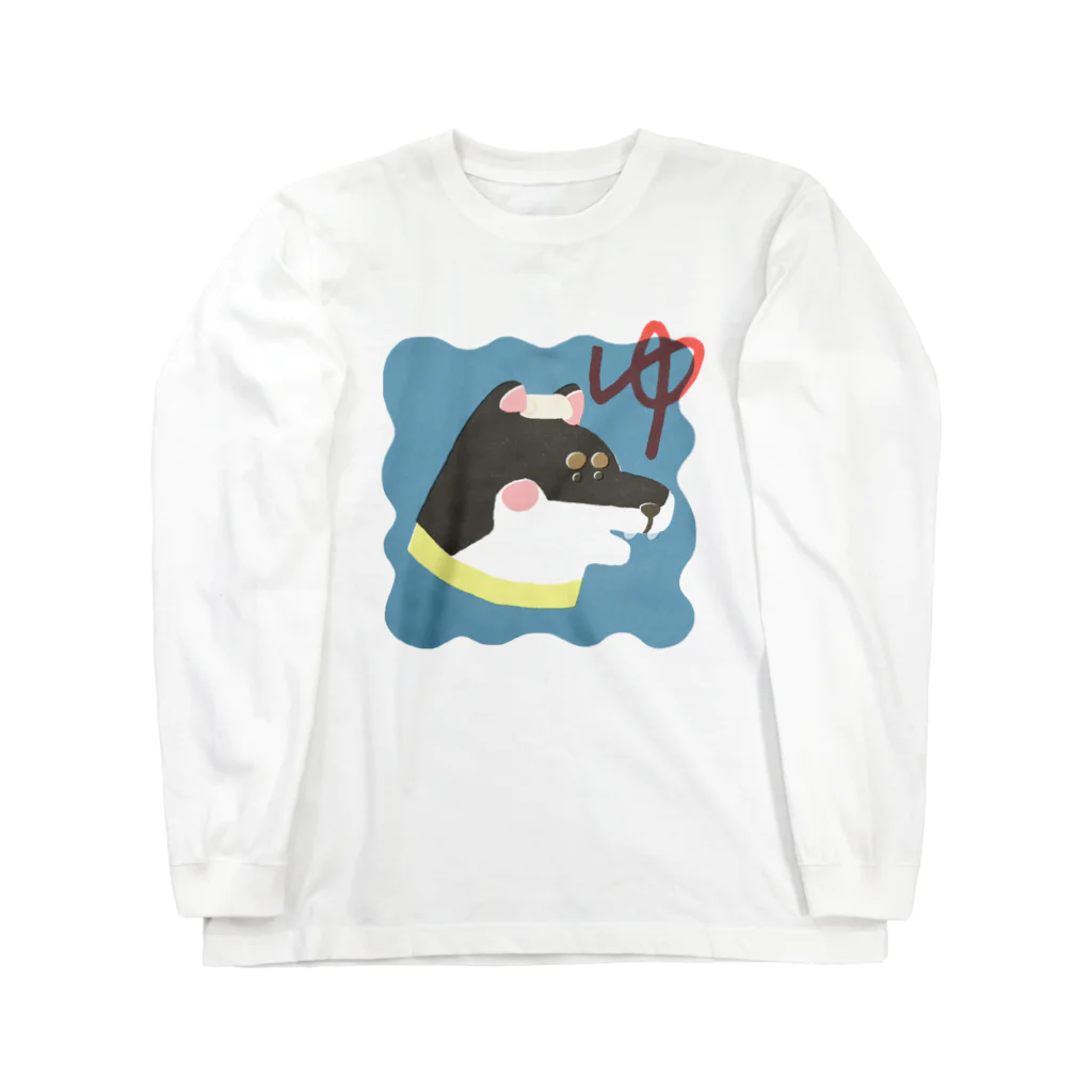 JACKY ILLUSTRATIONの銭湯 : しば湯 (黒) ロングTシャツ Long Sleeve T-Shirt