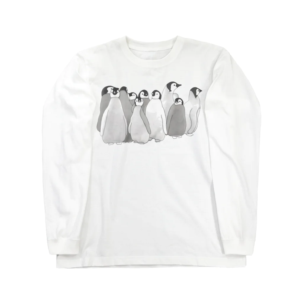 masumi maedaの寄り添うペンギン　 ロングスリーブTシャツ