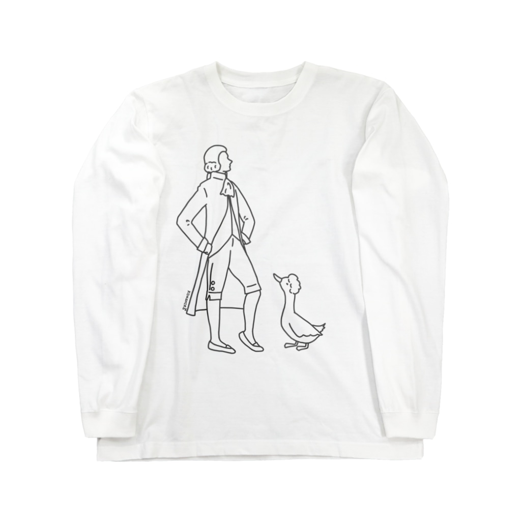 音楽家とカンムリアヒル Long Sleeve T Shirt By 粉片 Konahira Suzuri
