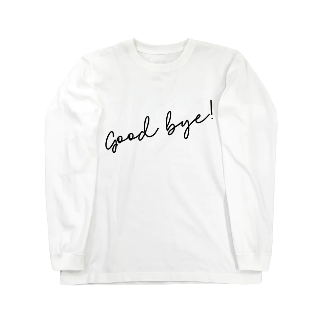 SANKAKU DESIGN STOREのGood Bye! シンプル黒 Long Sleeve T-Shirt