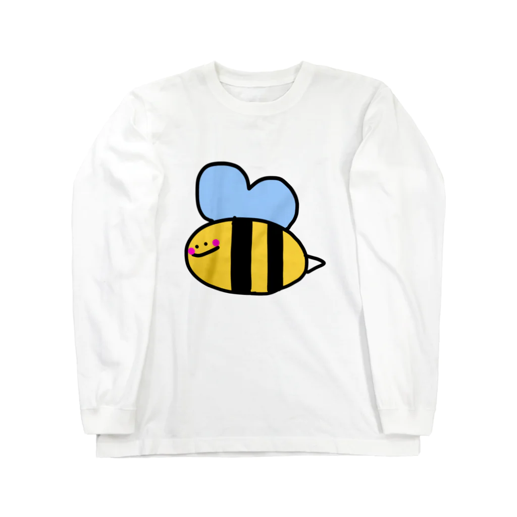 LoveAmooNのへんてこキャラクター はちさんの『びー』🐝💗 ロングスリーブTシャツ