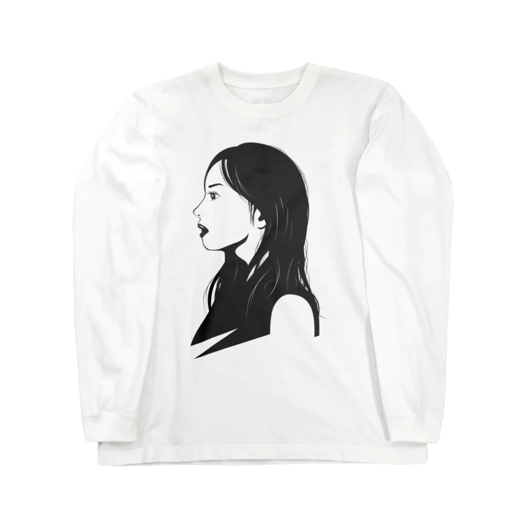 R-design STOREのクールな女性の横顔 Long Sleeve T-Shirt