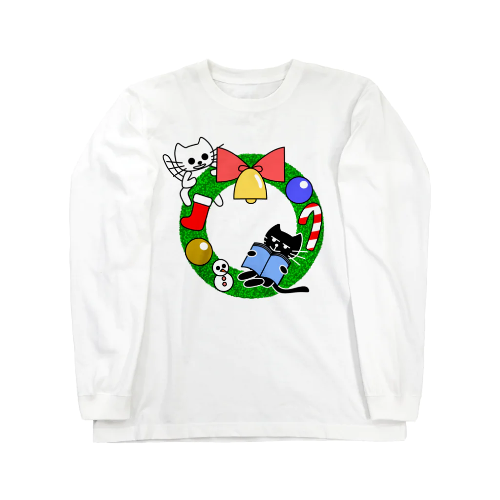 J's Mart 2ndのたまとクロとクリスマスリース Long Sleeve T-Shirt