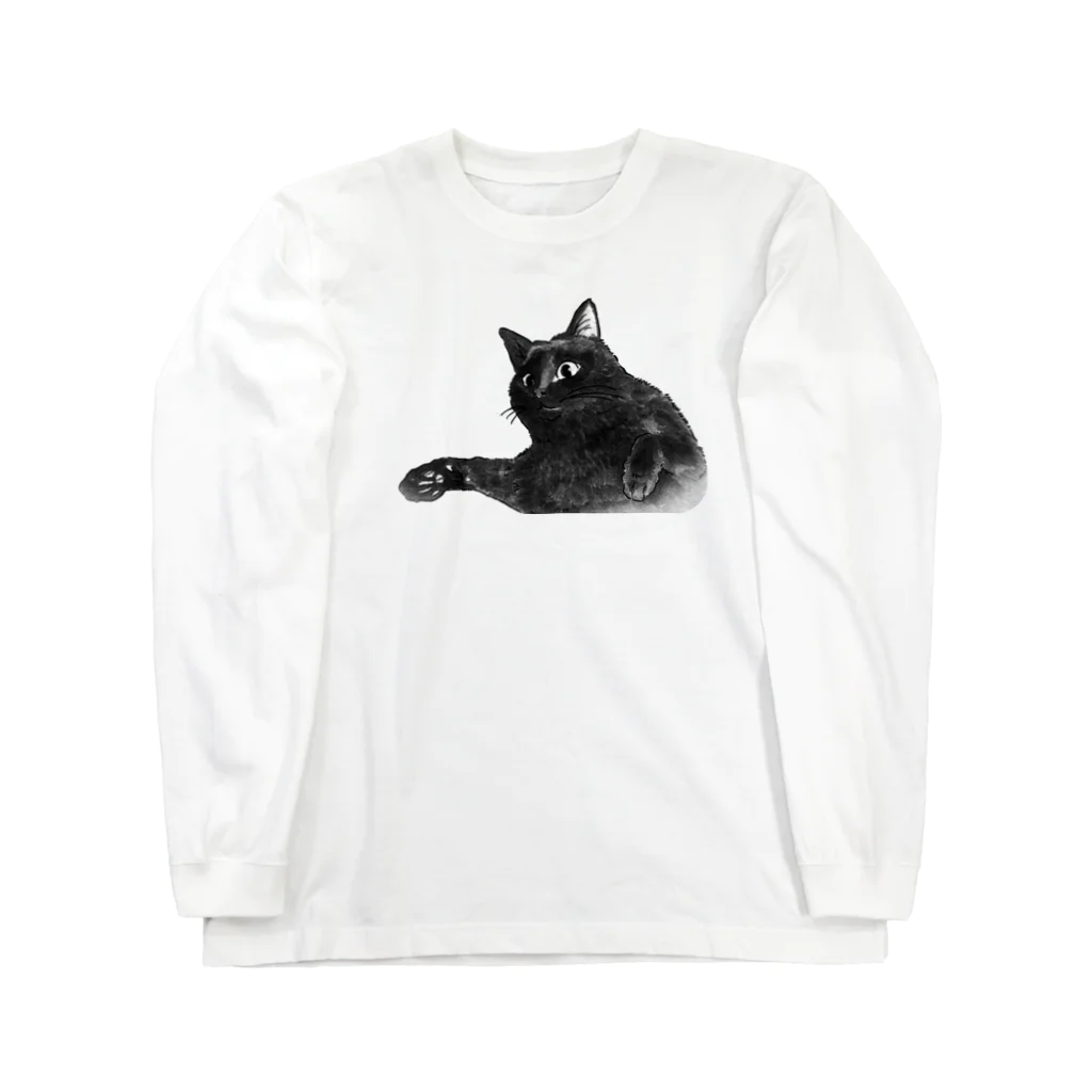 やまねくんのくろねこ  少しリアル ロングスリーブTシャツ