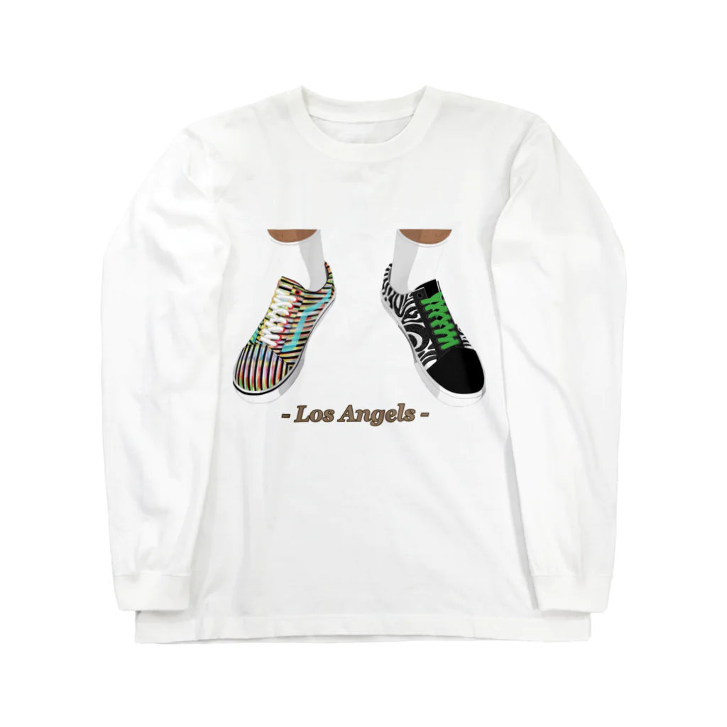 seven_ssyのダークブラウン　los angels ロングスリーブTシャツ