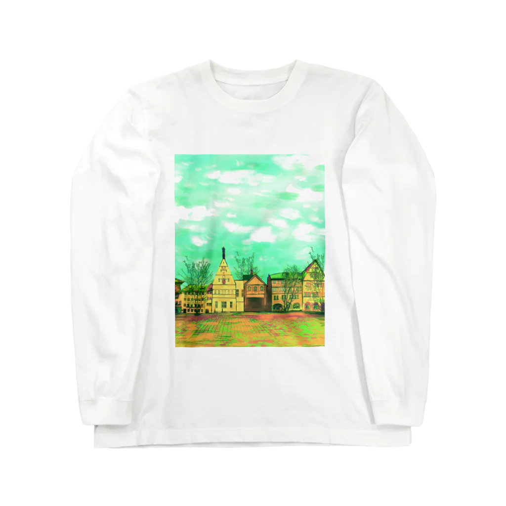 ふわりの絵画のような街（元気色） Long Sleeve T-Shirt