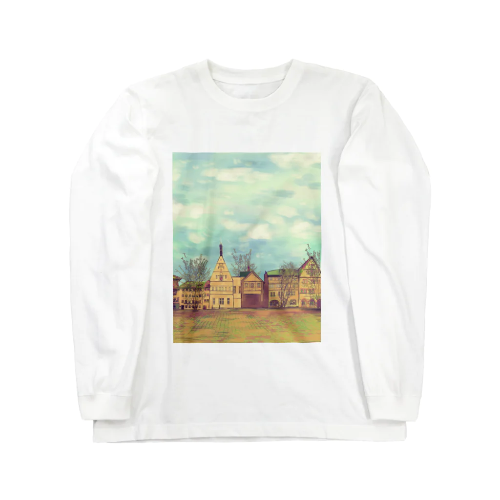 ふわりの絵画のような街（冬色） Long Sleeve T-Shirt