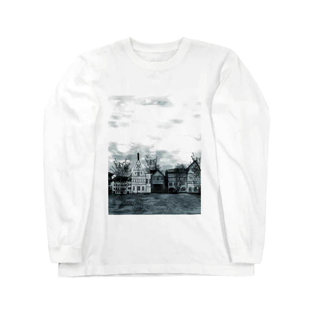 ふわりの絵画のような街（原色） Long Sleeve T-Shirt