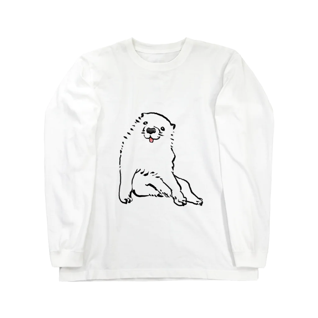 ふくふく商店の長沢芦雪の「あの犬」 롱 슬리브 티셔츠