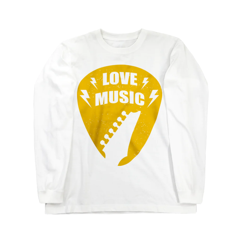 musicteeのミュージック、ギター、ピック Long Sleeve T-Shirt