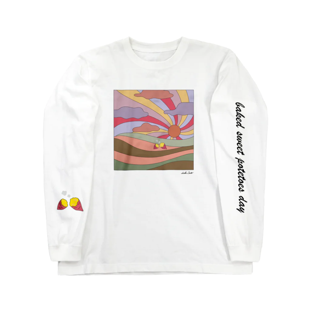 Beagle & Bearのbaked sweet potatoes day ロングスリーブTシャツ