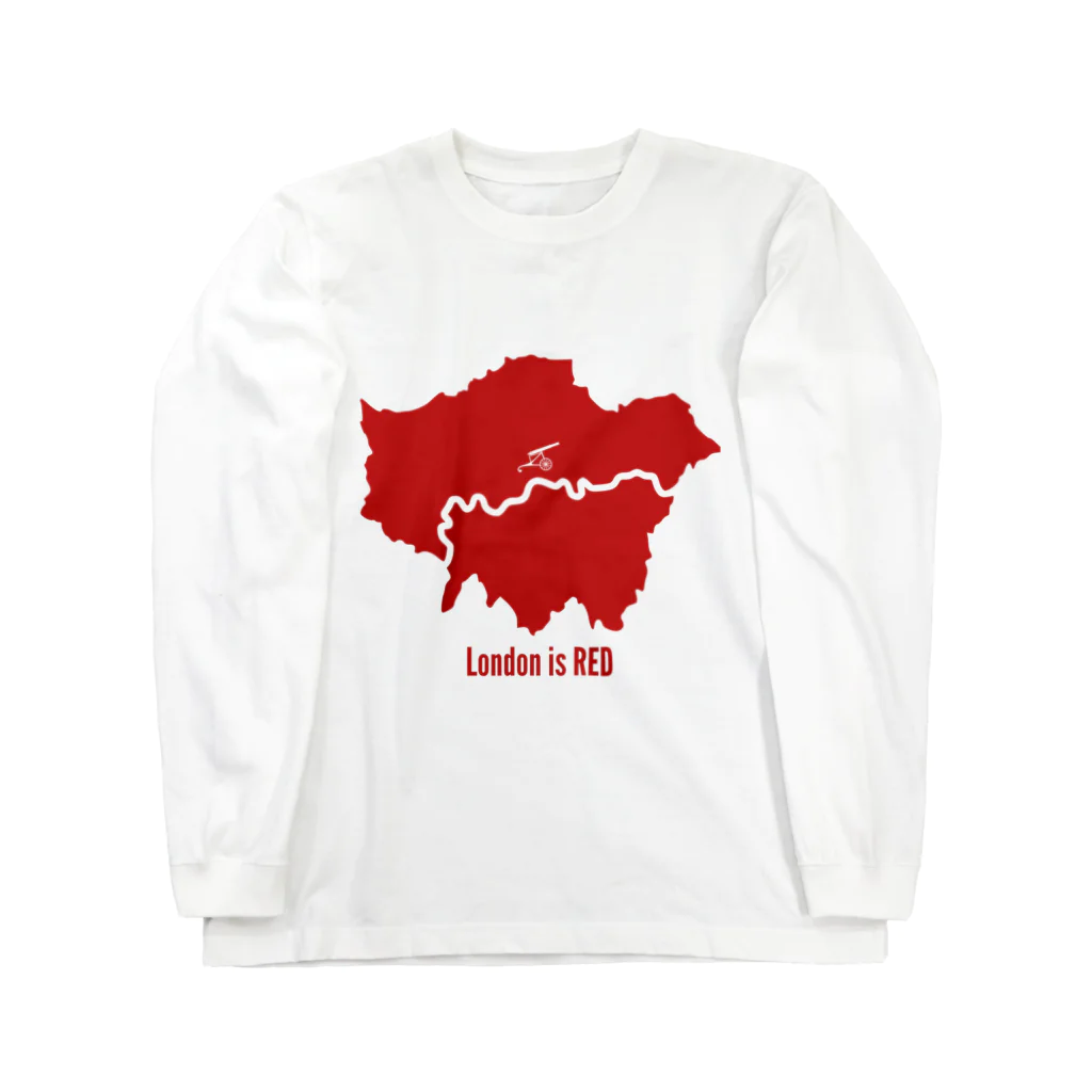 Design UKのLondon is RED ロングスリーブTシャツ