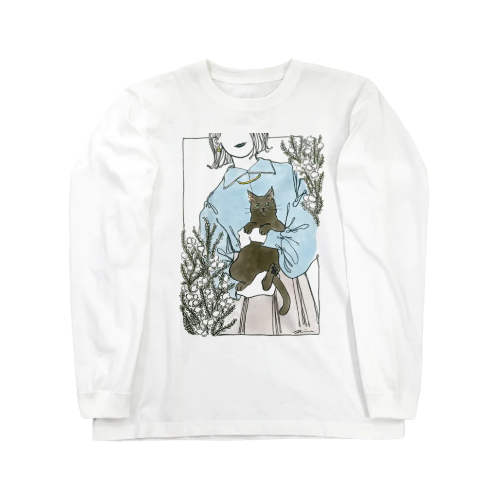 Rina.の Erica flower Long Sleeve T-Shirt