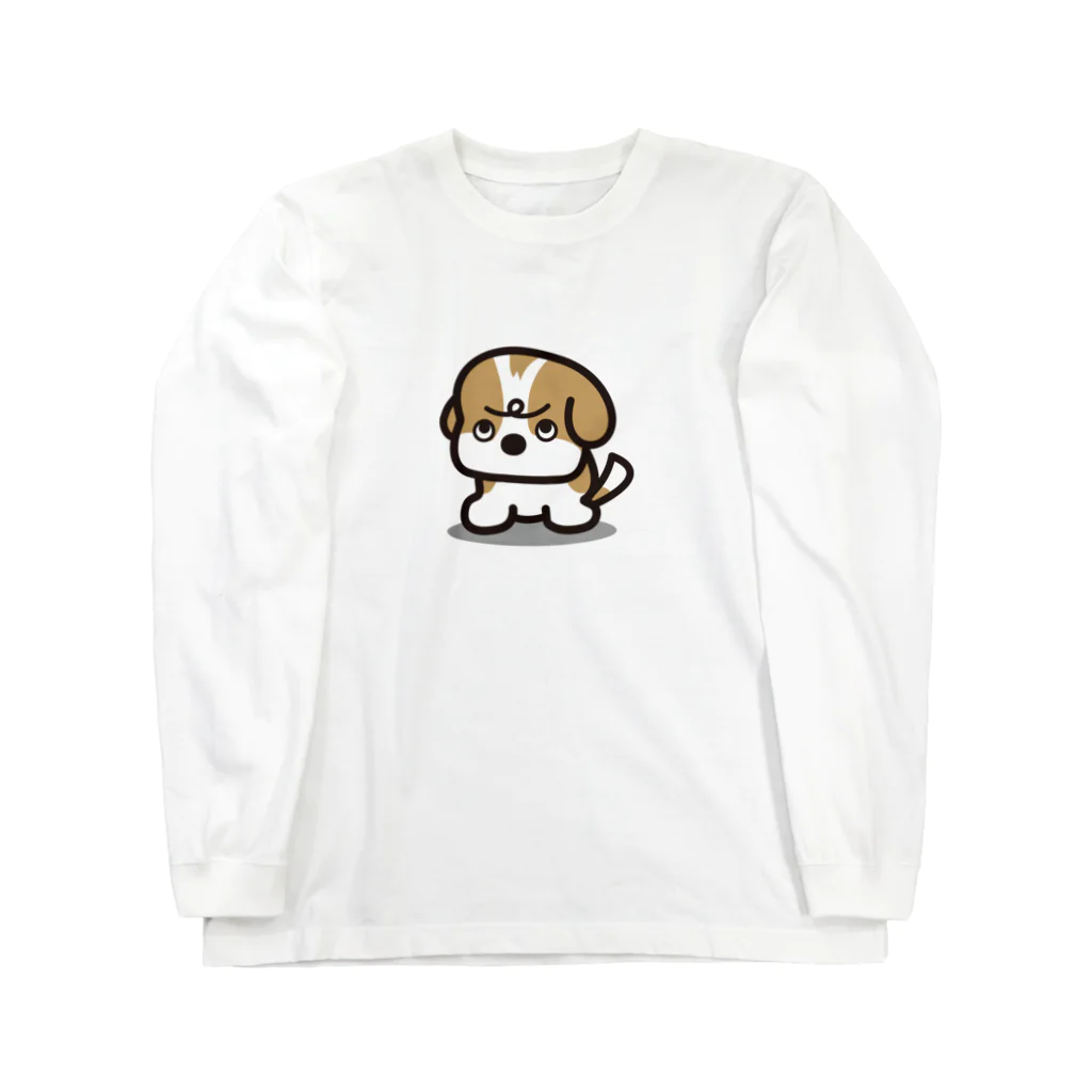 ぽんずのLovelyシーズー犬グッズのうわ目づかいのシーズー ロングスリーブTシャツ