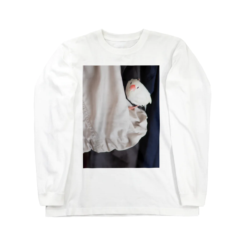 文鳥生活のてのひら文鳥もんちゃん Long Sleeve T-Shirt