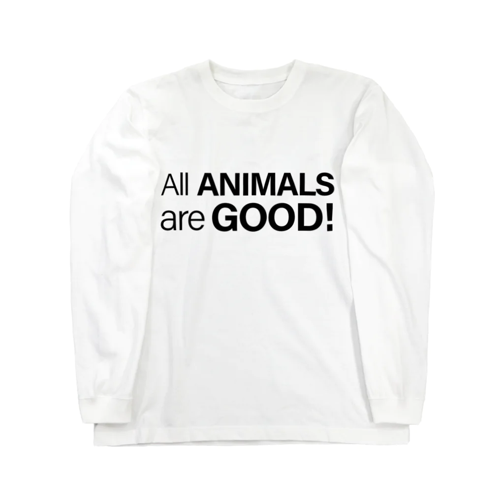 私の自己満ショップのI love animals ロングスリーブTシャツ