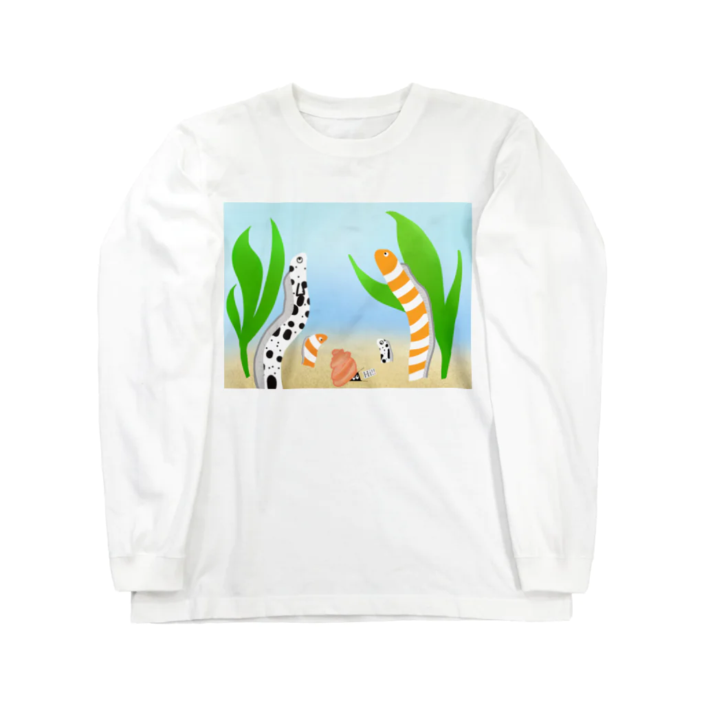 Lily bird（リリーバード）のニシキ・チンアナゴの中に迷いこんだ忍者スリスリくん Long Sleeve T-Shirt